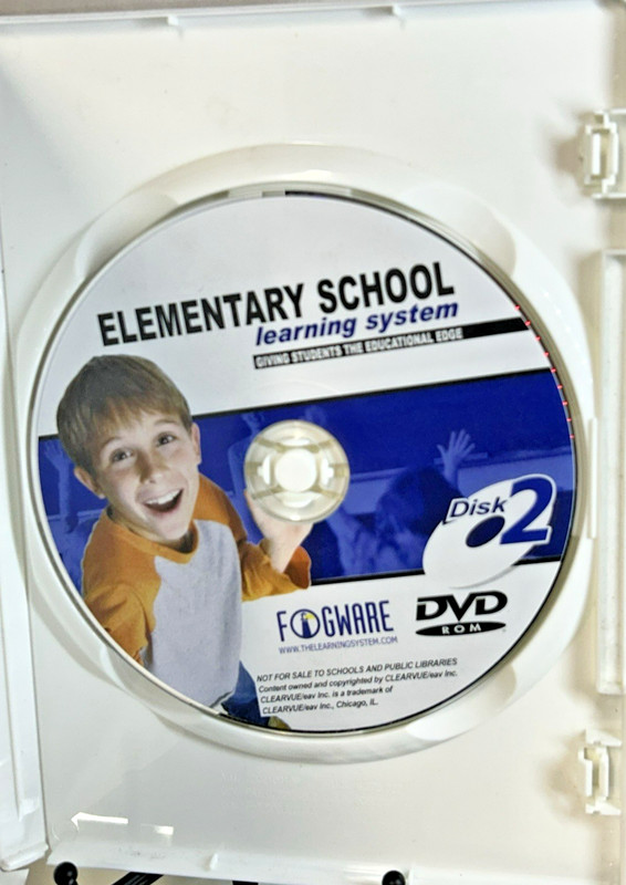 Fogware ELEMENTARY SCHOOL Learning System DVD Disk 2 Math/Writing/Literature/G gallery