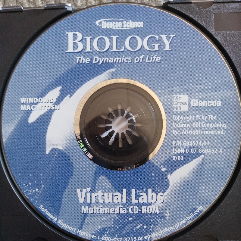 GLENCOE SCIENCE VIRTUAL LABS BIOLOGY THE DYNAMICS OF LIFE MULTIMEDIA PC CD-ROM gallery