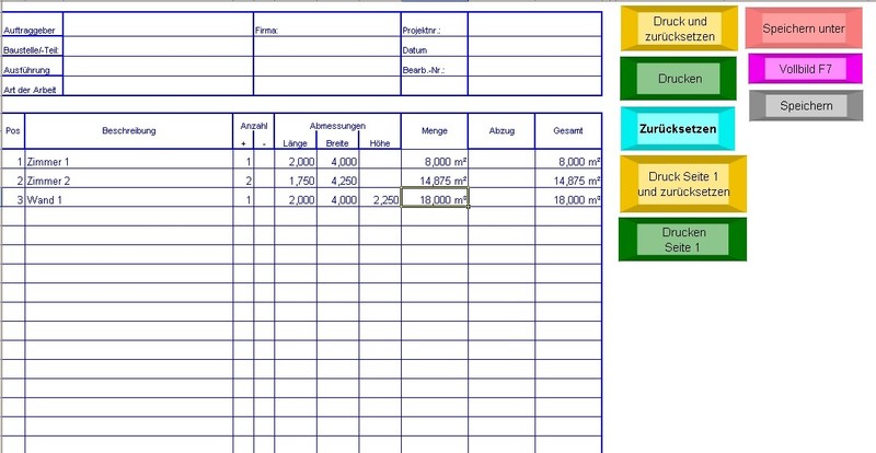Measurement form (Excel) – calculate measurement quickly and easily – Excel function