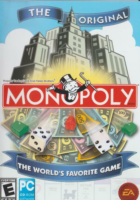 The Original Monopoly PC CD computer board rent own property boardwalk game! BOX