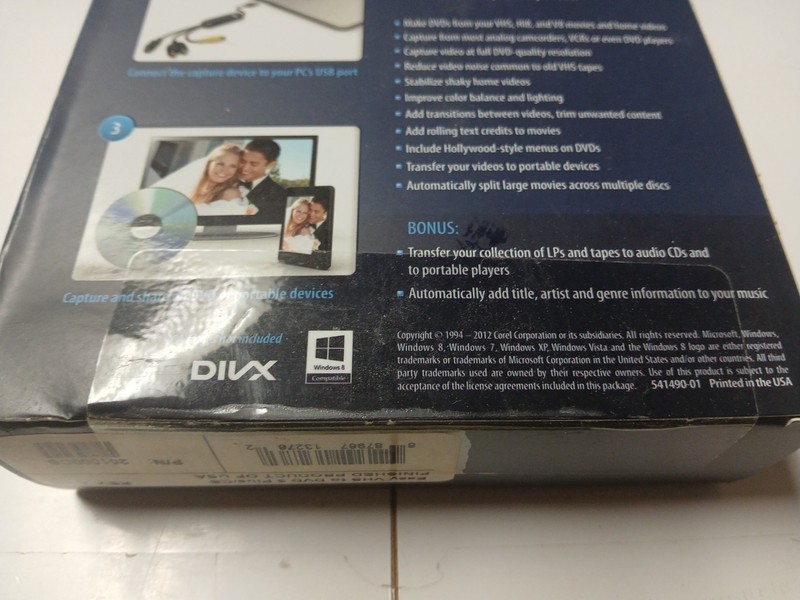 Roxio Easy VHS to DVD 3 Plus - VHS to DVD Converter Software New Sealed Retail gallery