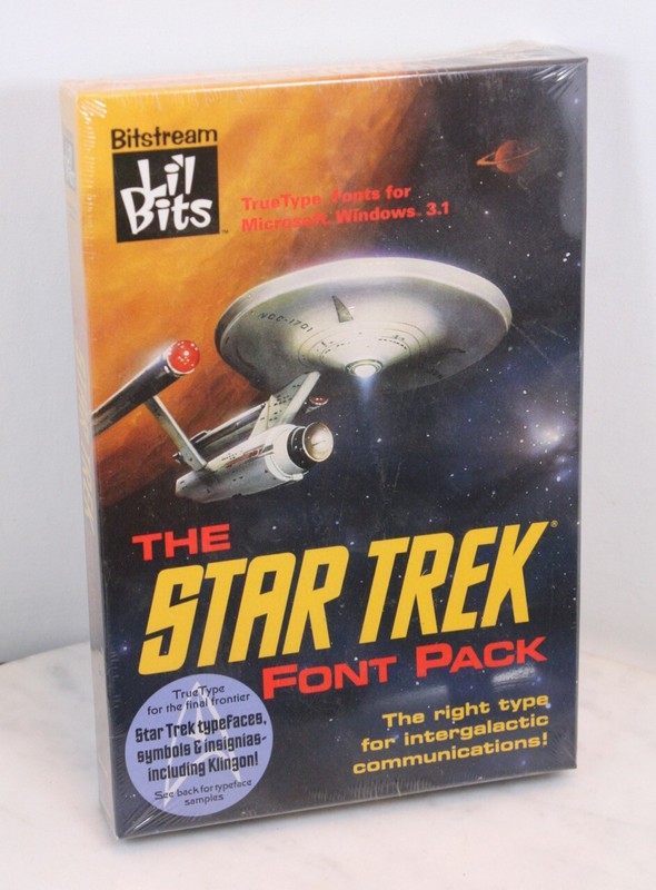 STAR TREK Font Pack. Bitstream True Type for Windows NEW