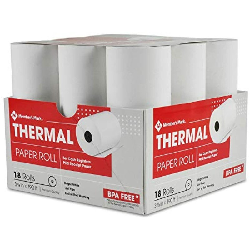 Member's Mark Thermal Receipt Paper Rolls, 3 1/8" X 190', 18 Rolls gallery