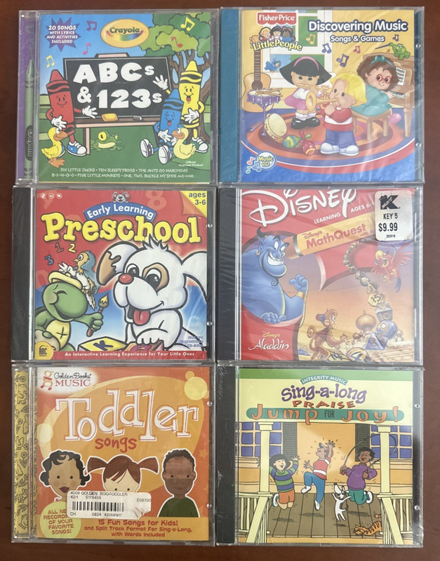 Kids Music Games Ages 2-9 Disney Fun Games Math Lot of 6 Vintage CD-ROM New