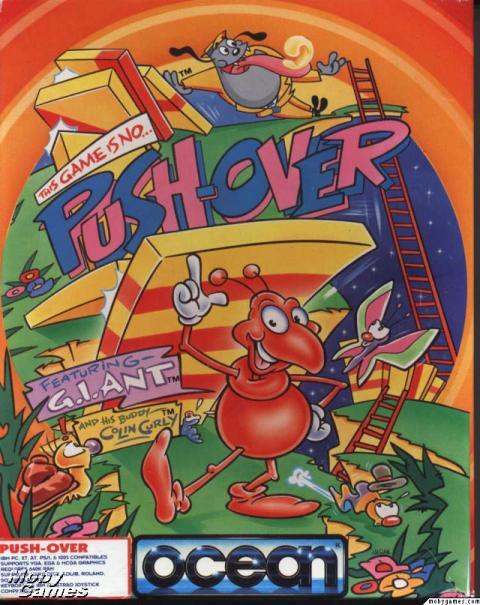 Push-Over w/ Manual PC CD soldier ant tunnel mini-world dominoes puzzles game!