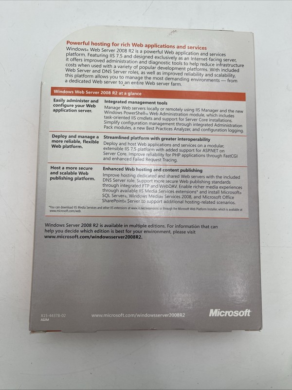 Microsoft Windows Web Server 2008 R2,SKU LWA-00984 (EB1582) gallery