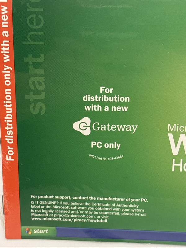 Microsoft Windows XP Home Edition 2002 Version for Gateway PC only New Sealed gallery