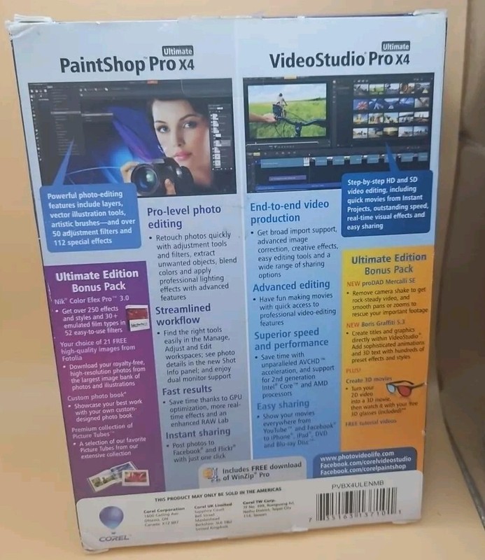 Photo and Video Pro X4 Ultimate OLD VERSION Paintshop Pro X4 Videostudio Pro X4 gallery