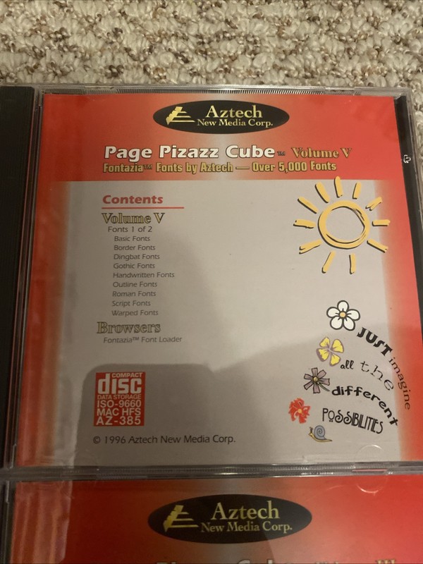 Page Pizazz Cube Over 10,000 Clip Art Images, 5,000 Fonts Box Set 6 CD for PC gallery