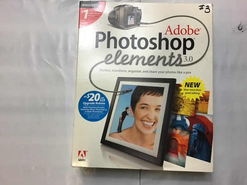 Adobe Photoshop Elements 3.0 PC BIG BOX w/ Serial Number /COMPLETE + ALL INSERTS