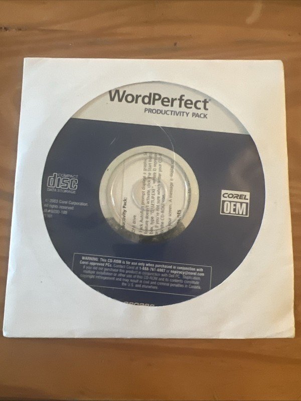 NEW SEALED 2003 2004 Corel WordPerfect Productivity Pack 0J1894
