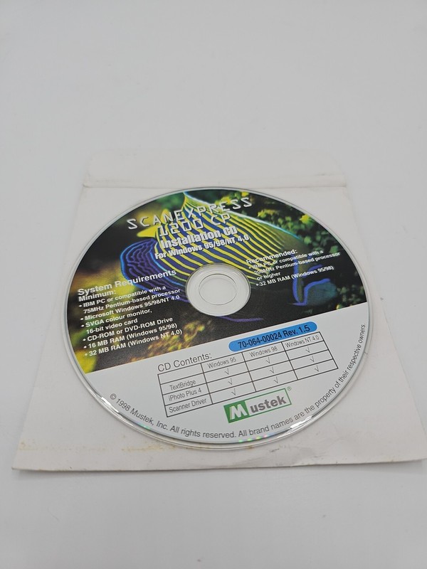 SCANEXPRESS 1200 CP INSTALLATION CD FOR WINDOWS 95/98/NT 4.0
