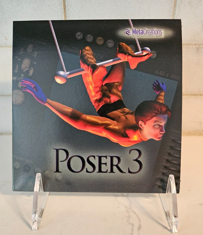RARE Vintage 1998 Metacreations POSER 3 for MAC WINDOWS CDROM Design Animation