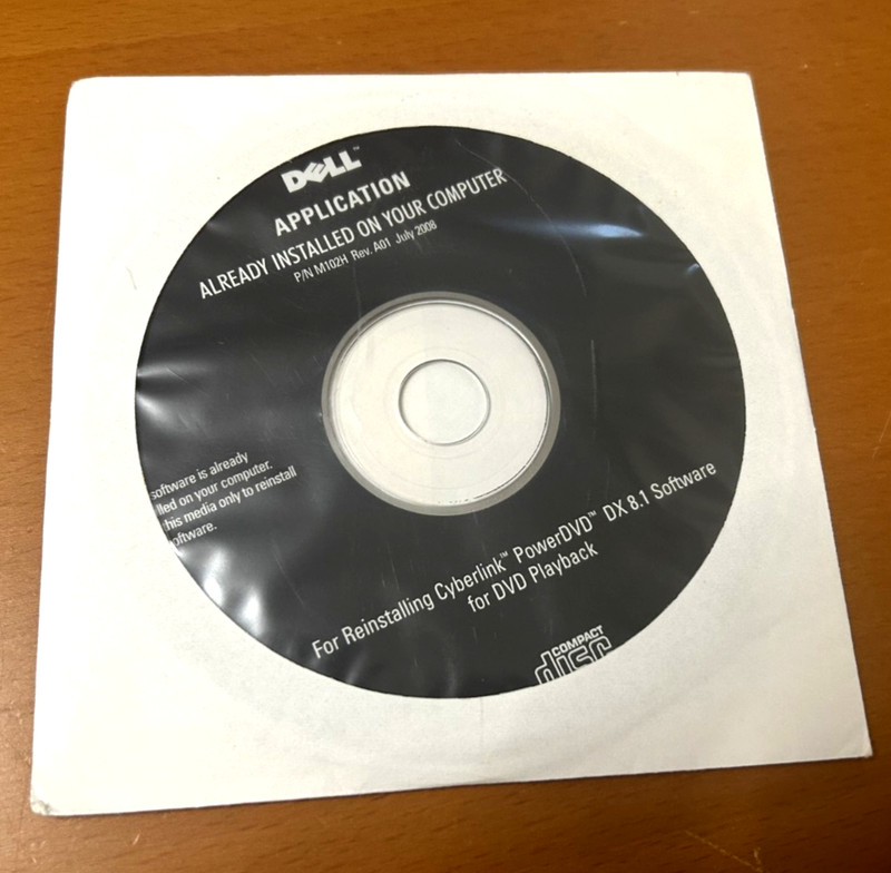 Dell Application Reinstalling Cyberlink PowerDVD DX 8.1 Software For DVD Playbac
