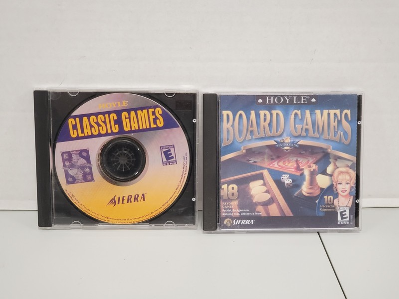 2 -Hoyle Game Lot – PC CD-ROM Board Puzzles Word Games Vintage PC Com