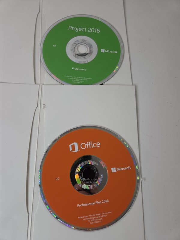 *No Keys Microsoft Project 2016 Pro And Office 2016 Prov Plus Replacement Cd