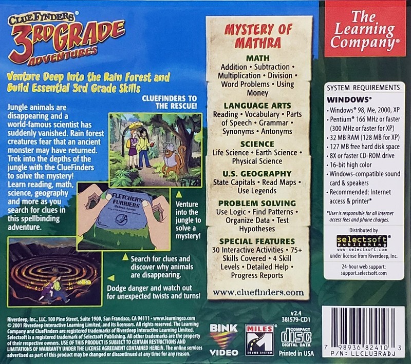 Kids Grade School Edutainment Software JumpStart Cluefinders Reader Rabbit &More