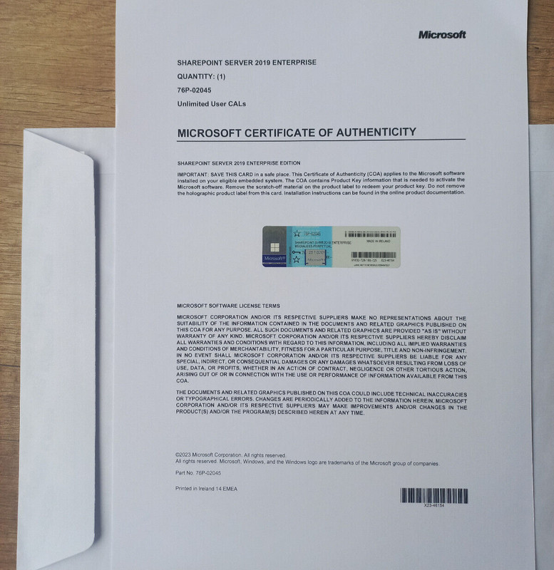 SharePoint Server 2019 Enterprise + Project Server Unlimited CALs 76P-02045