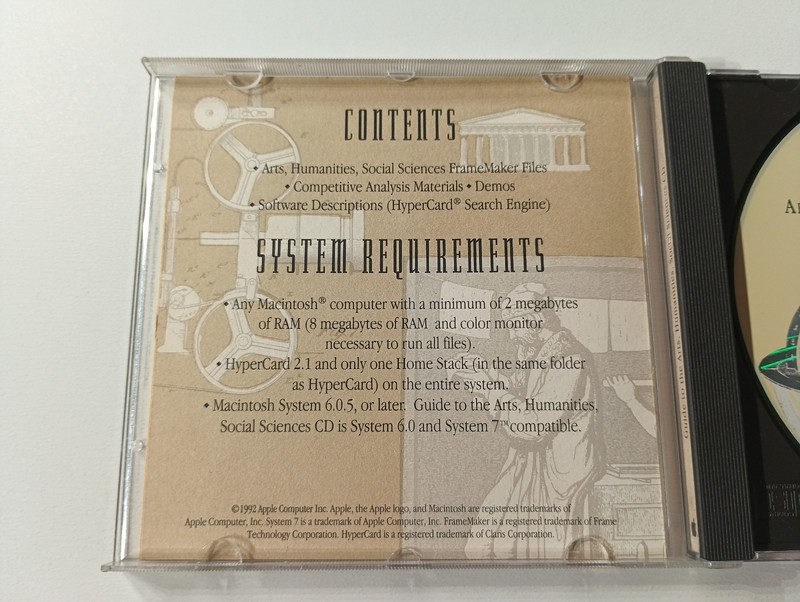 Apple Internal Edition Arts Humanities Social Sciences Macintosh CD ROM Mac 1992 gallery