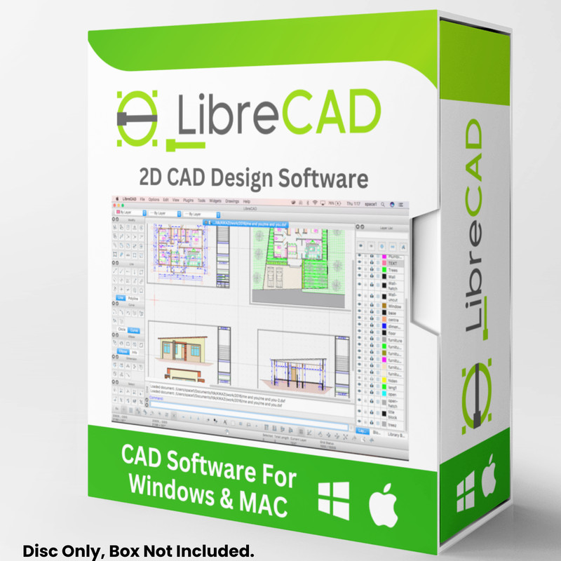 Libre Cad – 2D CAD Computer Aided Design Software for Windows & MAC on CD-ROM