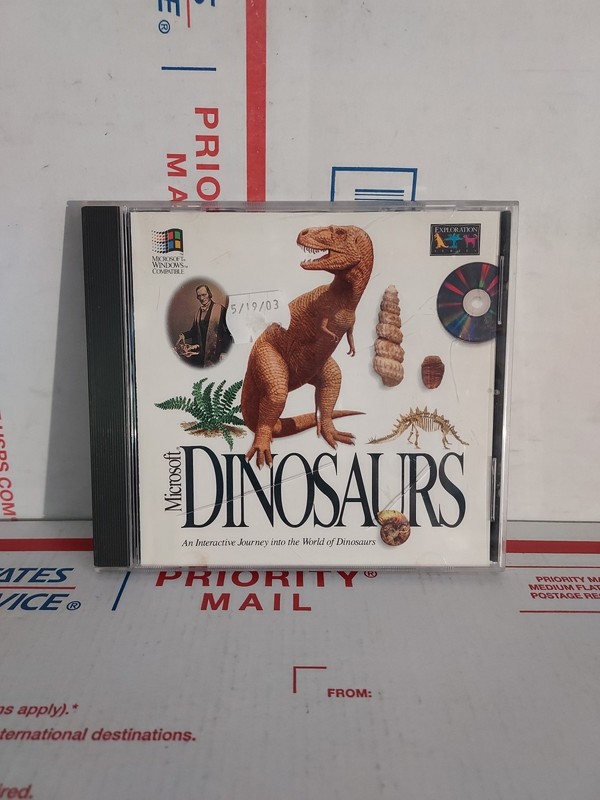 Microsoft DINOSAURS CD-ROM (PC, 1993) Good Used No Keycode – #13