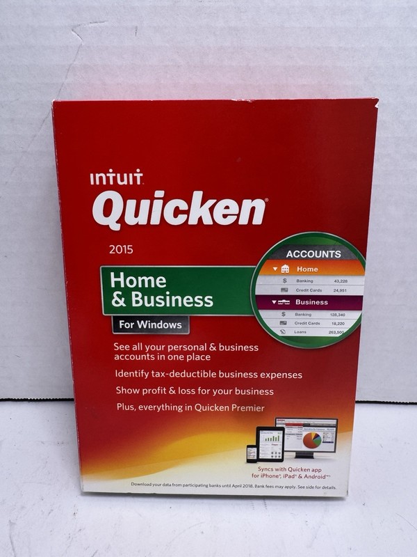 Intuit Quicken Home & Business 2015 Windows Vista SP1 & Win 7/8/8.1 – NEW SEALED