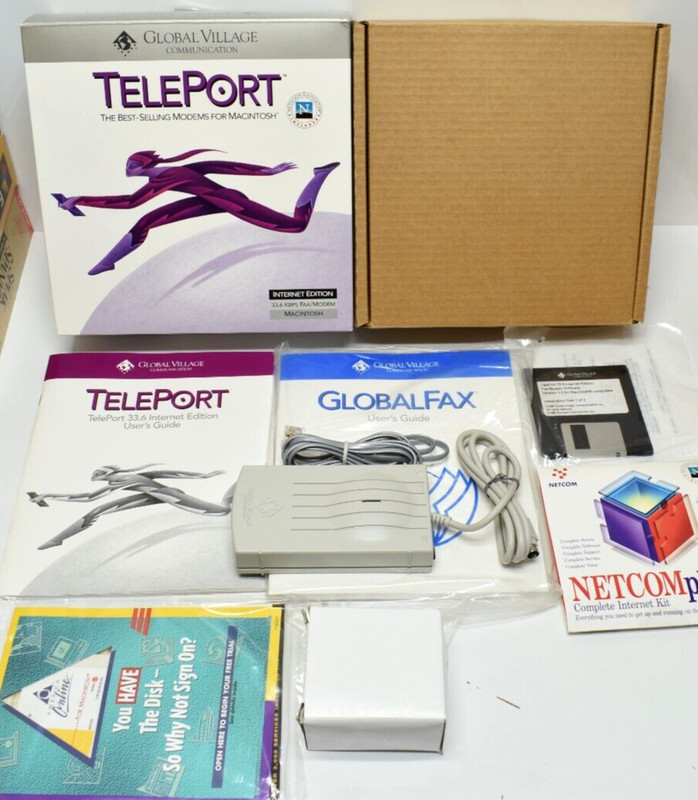 TelePort Platinum Fax Modem 1996 Macintosh Global Village Complete New Open Box