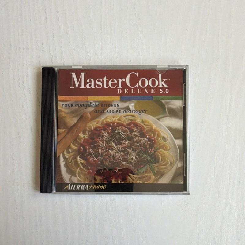 Sierra Home MasterCook Deluxe 5.0 Cooking Software CD Recipe Manager Kitchen