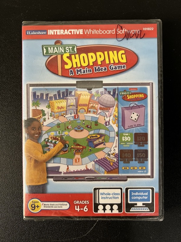 Main St. Shopping A Main Idea Game Interactive Whiteboard (CD-Rom) Lakeshore New