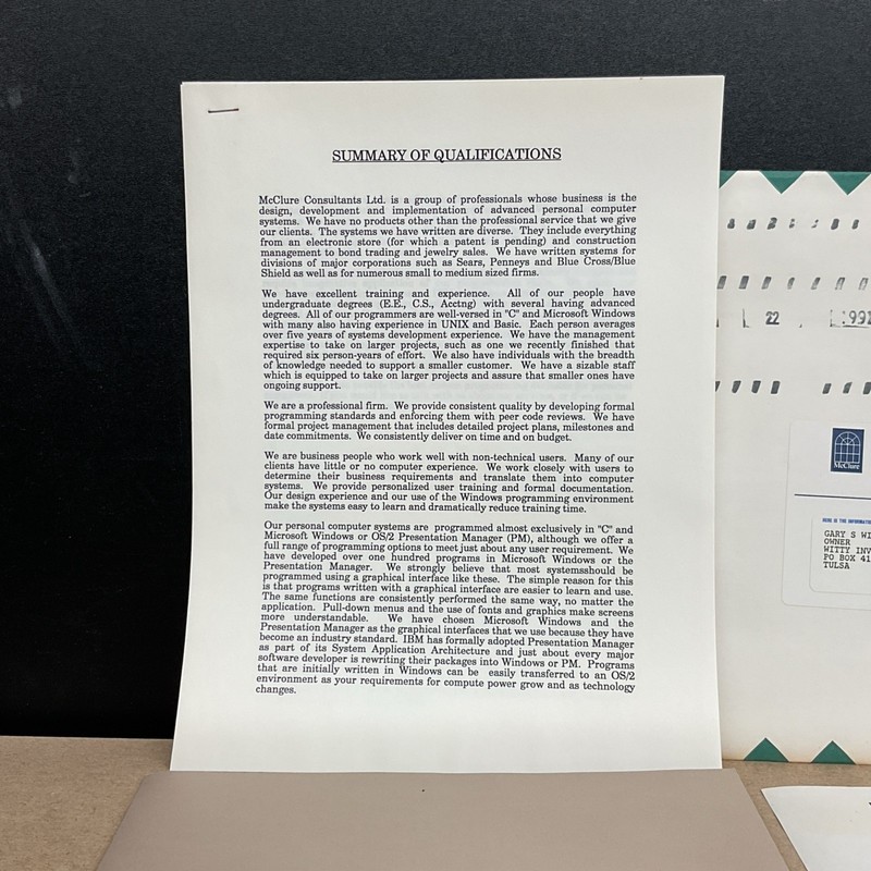 McClure Consultants Ltd. Advanced PC Programming Vintage Software Information gallery