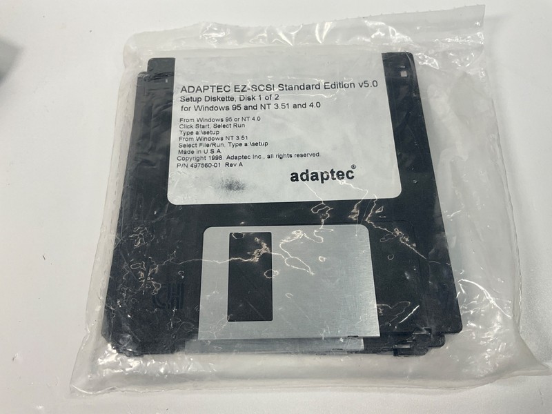 Vintage 1998 Adaptec EZ-SCSI Standard Edition 3-1/2″ Disks for Windows 95/NT 4.0