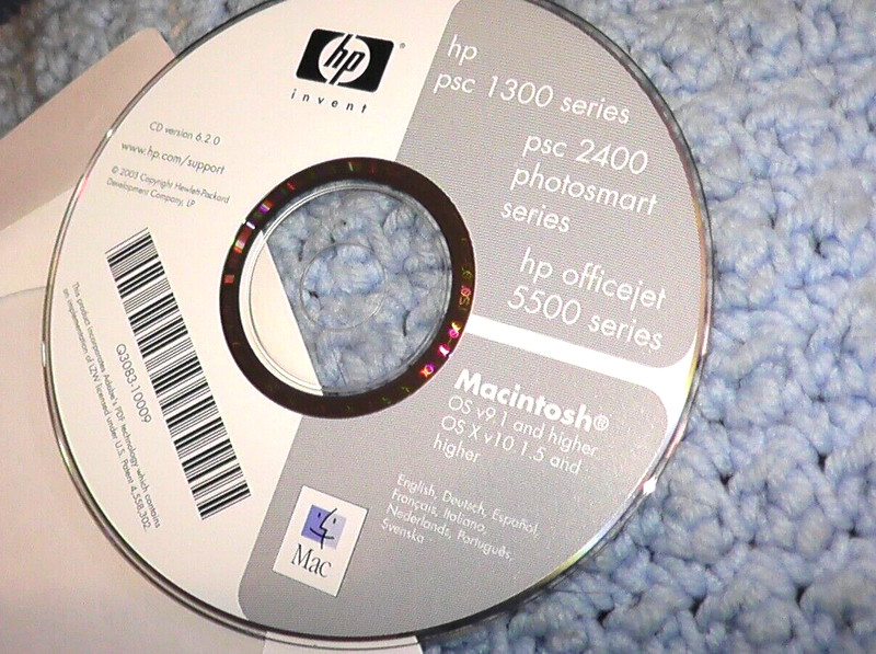 hp invent psc 1300 series 2400 photosmart macintosh mac disc officejet 5500