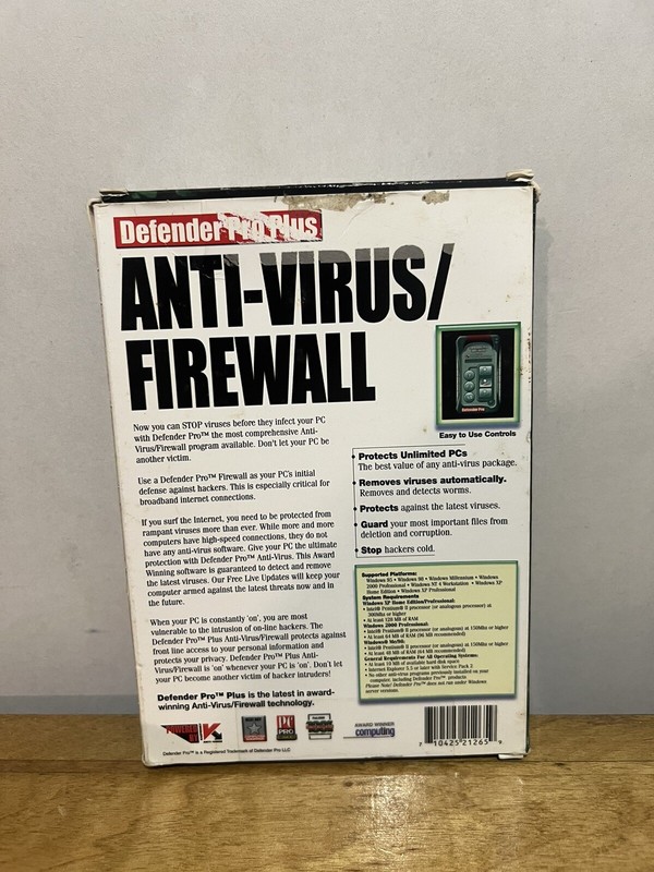 Defender Pro Plus Anti Virus / Firewall PC CD ROM Complete In Small Box gallery