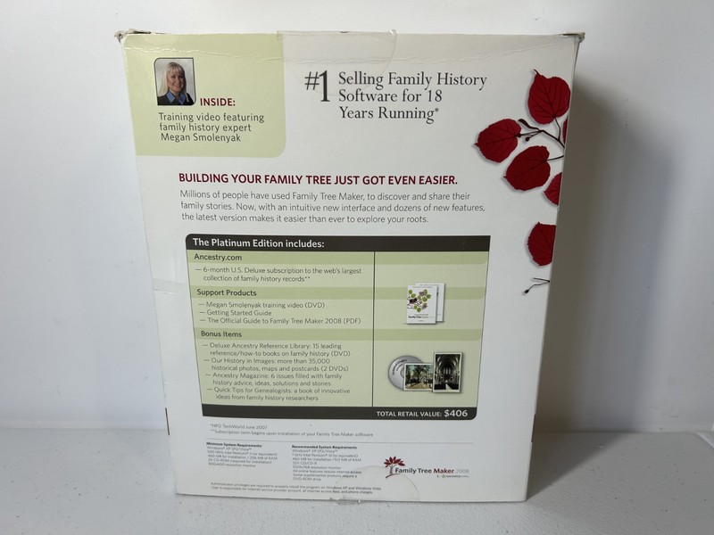 Platinum Family Tree Maker 2008 PC CD-ROM Software Ancestry Genealogy Kit gallery
