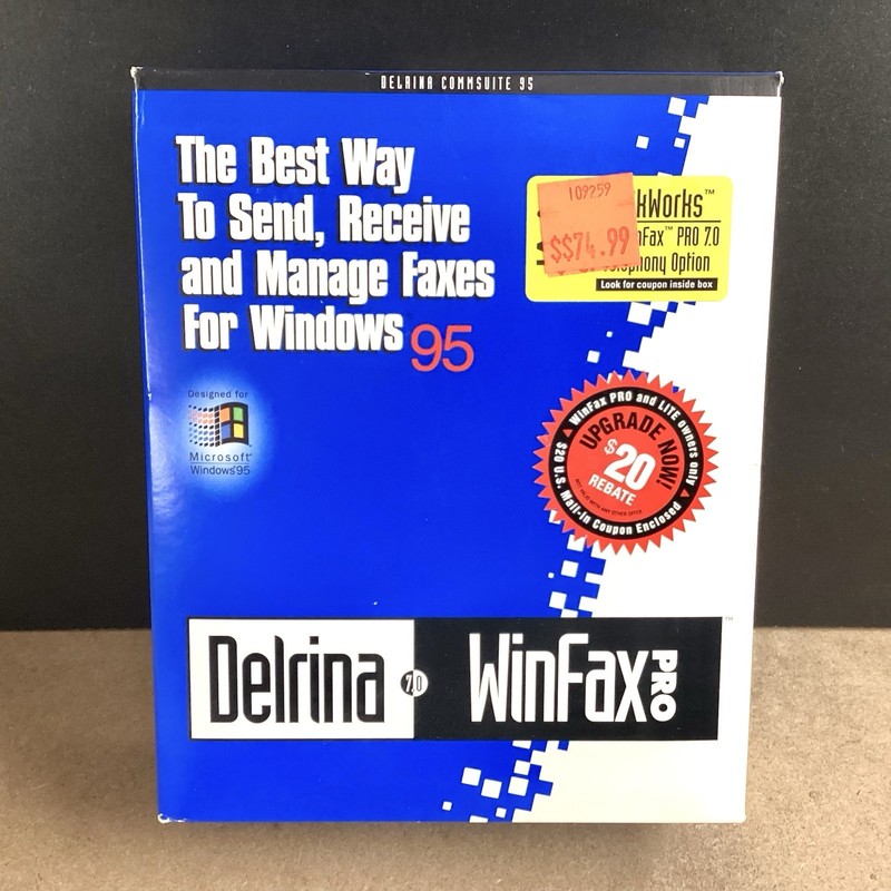 Vintage Delrina WinFax Pro ver 7.0 Genuine CD Disk Retail Box Manuals