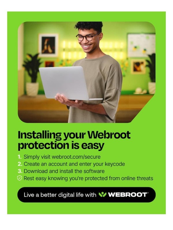 Webroot Antivirus Protection (3 Devices) (1 Year Subscription) [Digital] gallery