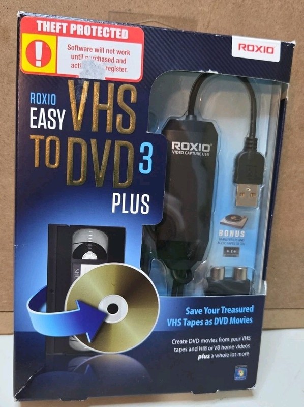 Roxio Easy VHS to DVD 3 Plus Converter – 251000BB – OPEN BOX