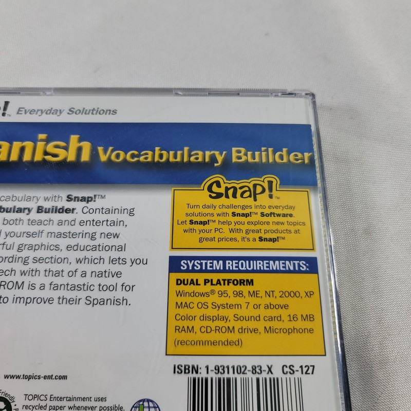 SNAP! Spanish Vocabulary Builder Digital Platform Windows 95 , MAC/ PC!! gallery