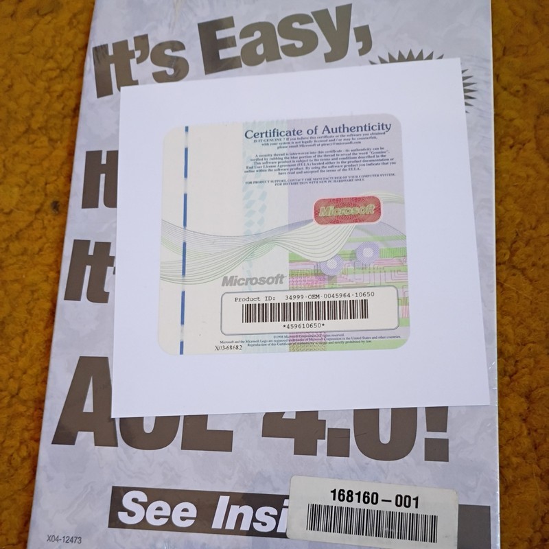 Microsoft Windows 98 Getting Started Manual Certificate Product Key Sealed no CD gallery