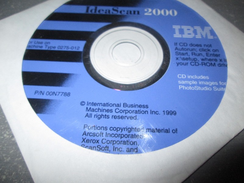 Idea Scan 2000 IBM Xerox Installation CD-Rom Disc for Scanner 0275-012 gallery