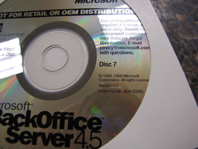 Lot of (5) Vintage Microsoft Back Office Server 4.5 CD-ROM Disks #3-7 - MH41 gallery