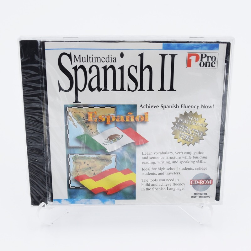 Multimedia Spanish II 2 Achieve Spanish Fluency Now! Pro One (PC CD Rom, 1996)