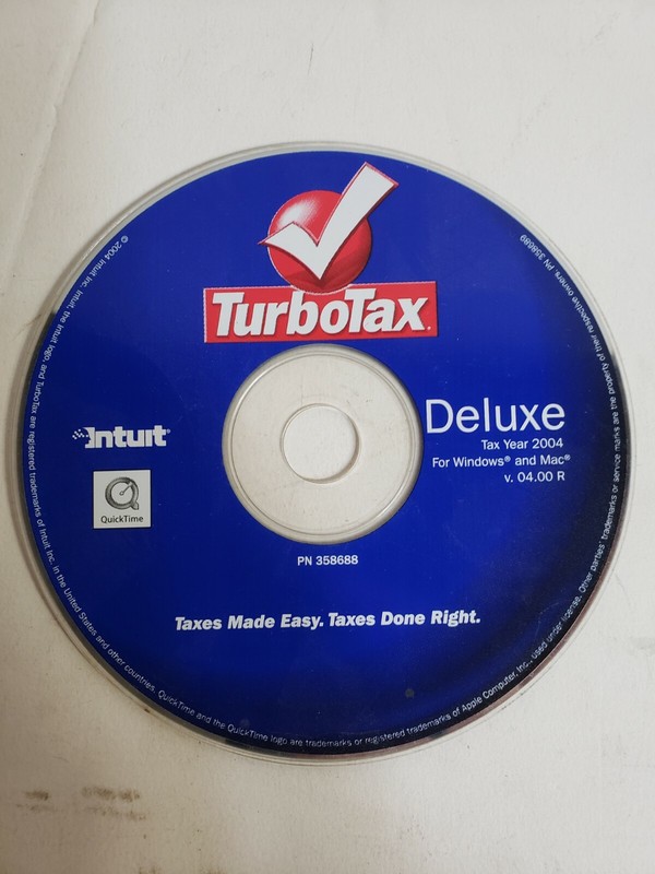 Turbotax deluxe 2005 Windows Mac 3 discs gallery