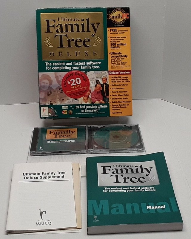 Palladin Interactive ULTIMATE FAMILY TREE Deluxe Version for WIN 3.1/95 Complete