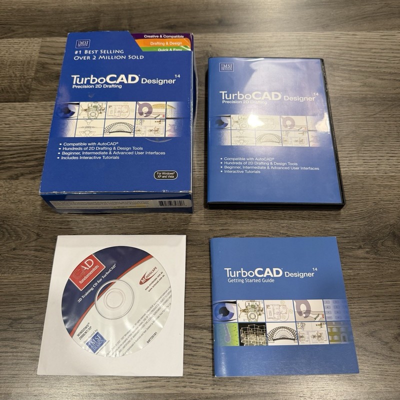 IMSI Design TurboCAD Designer 14 Software 2D Training Software Windows XP Vista
