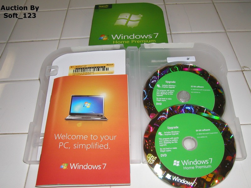 Microsoft Windows 7 Home Premium Upgrade 32 Bit and 64 Bit DVDs MS WIN =RETAIL=