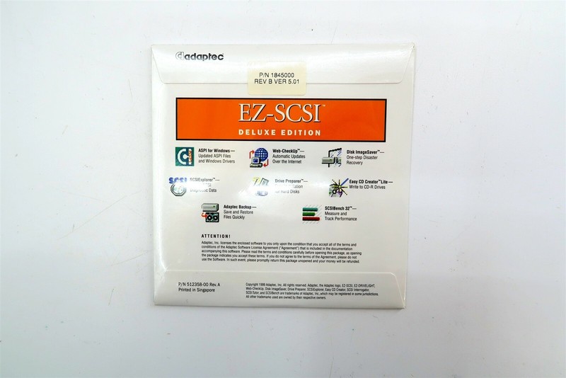 SEALED ADAPTEC EZ-SCSI DELUXE EDITION Ver 5.01 Software for Windows on CD 1999 gallery