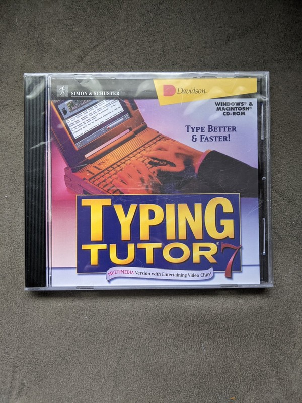 TYPING TUTOR 7 Simon & Schuster CD-ROM NEW SEALED PC Windows 95 -3.1 – Mac