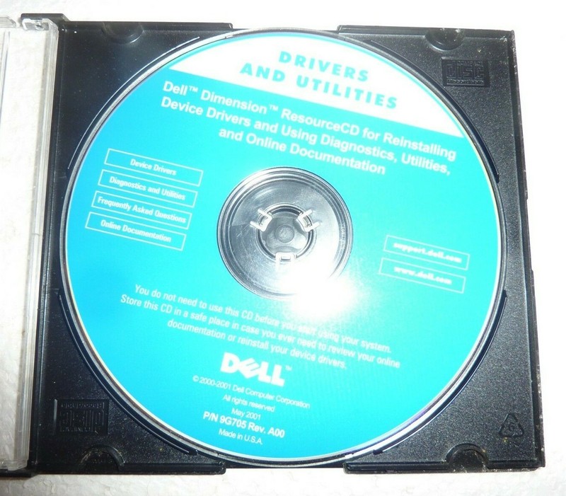 Dell Dimension Resource CD Reinstall Drivers & Utilities Computer P/N 9G705 S18 gallery