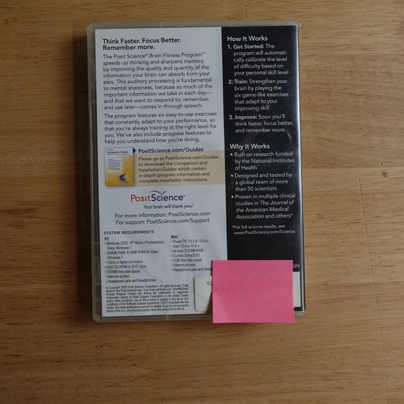 Posit Science: Brain Fitness Program For WIN or Mac 2 Disc Set w/ Registration gallery